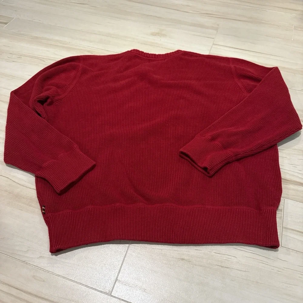 Eddie Bauer Men’s Red 100% Cotton Knit Sweater Size XL
